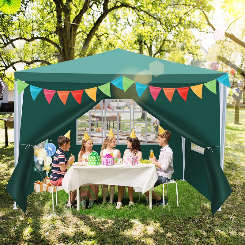 Tente Pavillon Étanche Terrasse – Pavillon de terrasse avec fixation, tente de jardin parfaite pour les fêtes 3x3m Vert - 5