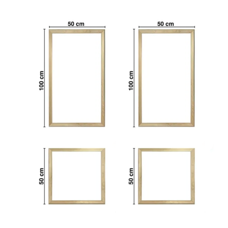 Lot de 2 kits de moulures de porte en bois à doucine - 4 cadres pour 2 portes - Prêts à coller et à peindre - Fabrication française - 3