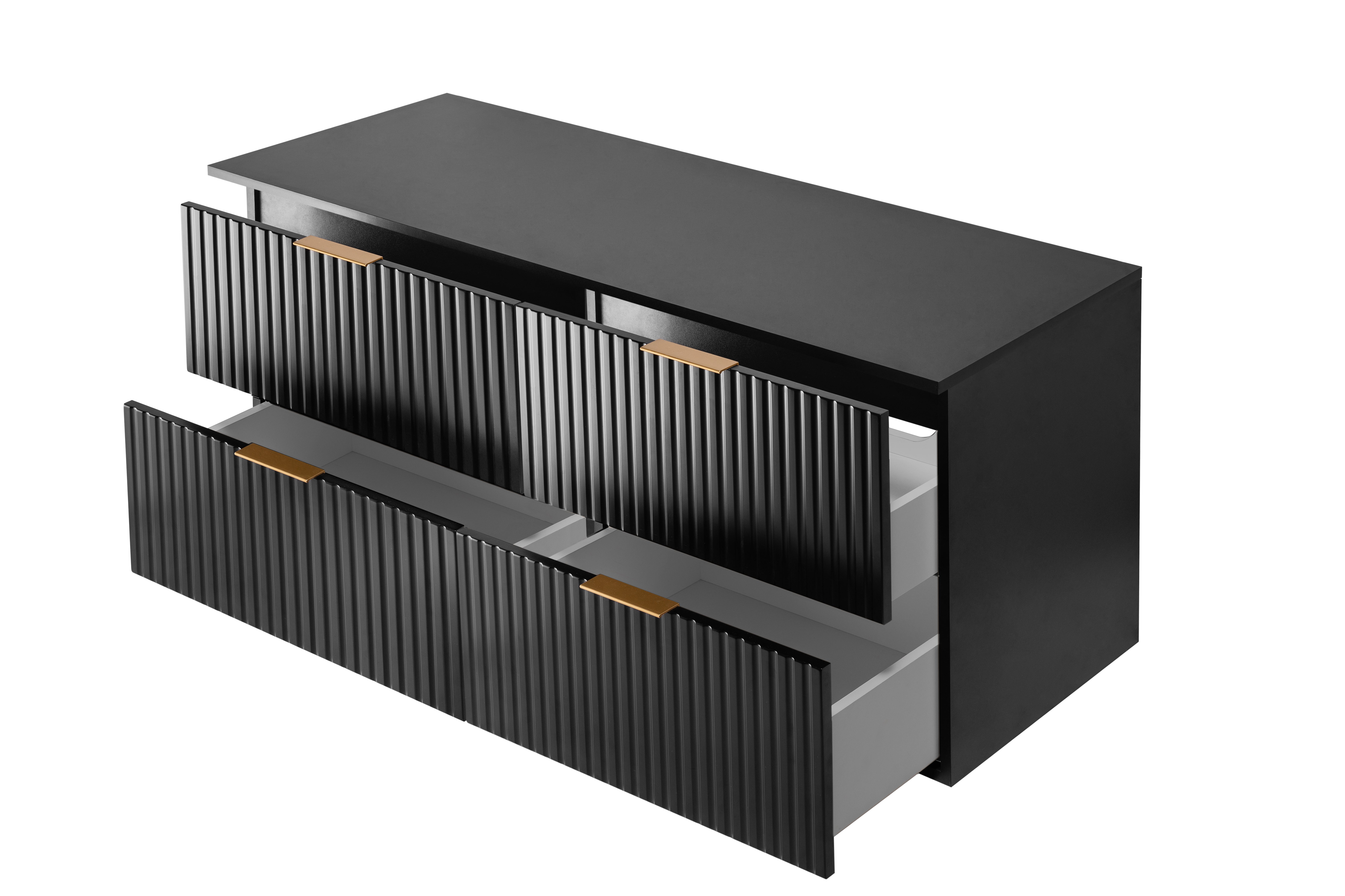 Meuble sous double vasque avec plan sur pieds FLOW noir 120 cm - 6