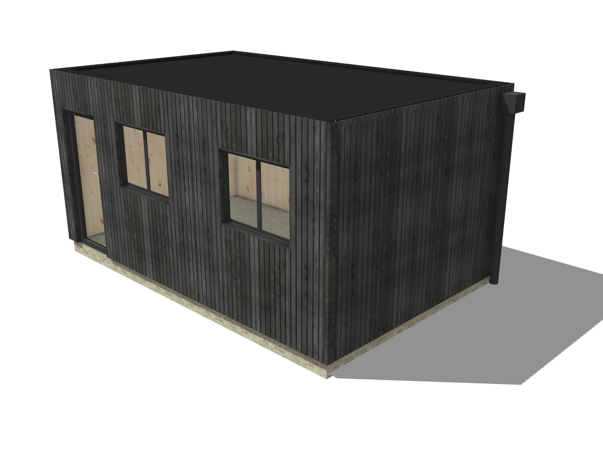 Studio de jardin sans permis en bois 5,5 x 3,5 x 2,7 m / menuiseries alu k-line - 2