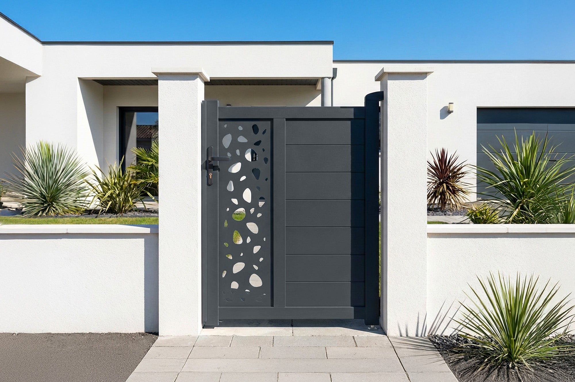 Portillon aluminium gris 1m SUNNY H.120cm | Leroy Merlin