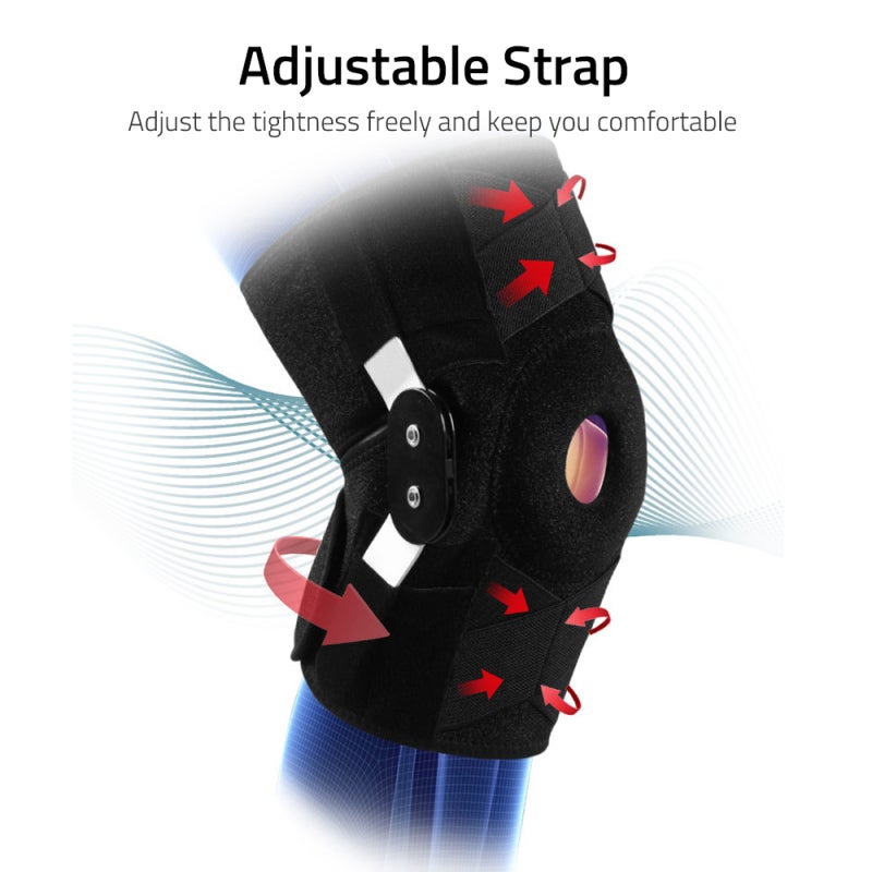 Genouillère de sport ajustable avec bandage de protection et stabilisateur latéral en métal - 6