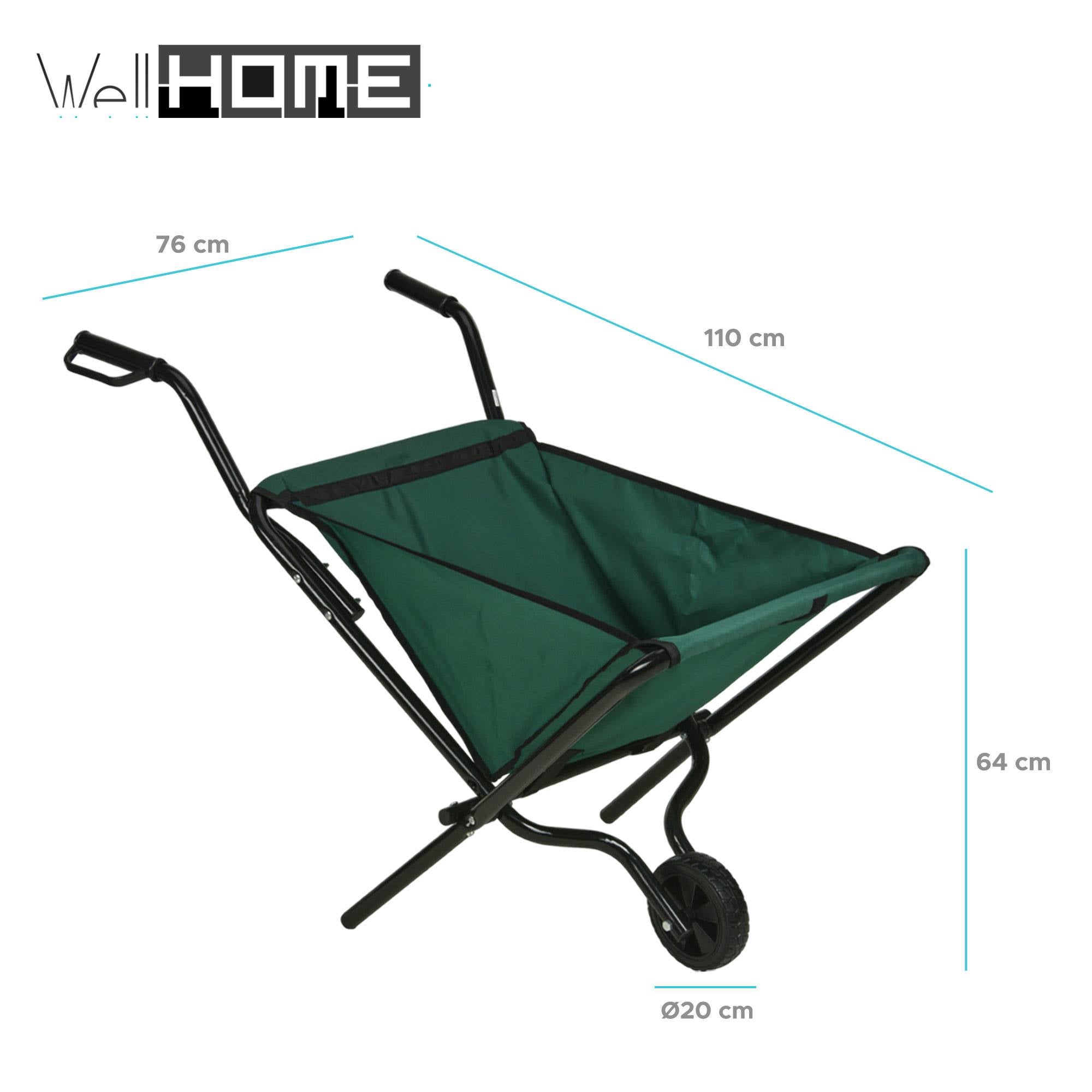 Chariot de chargement pliable vert WellHome - Charge maximale 30-40 kg - 3
