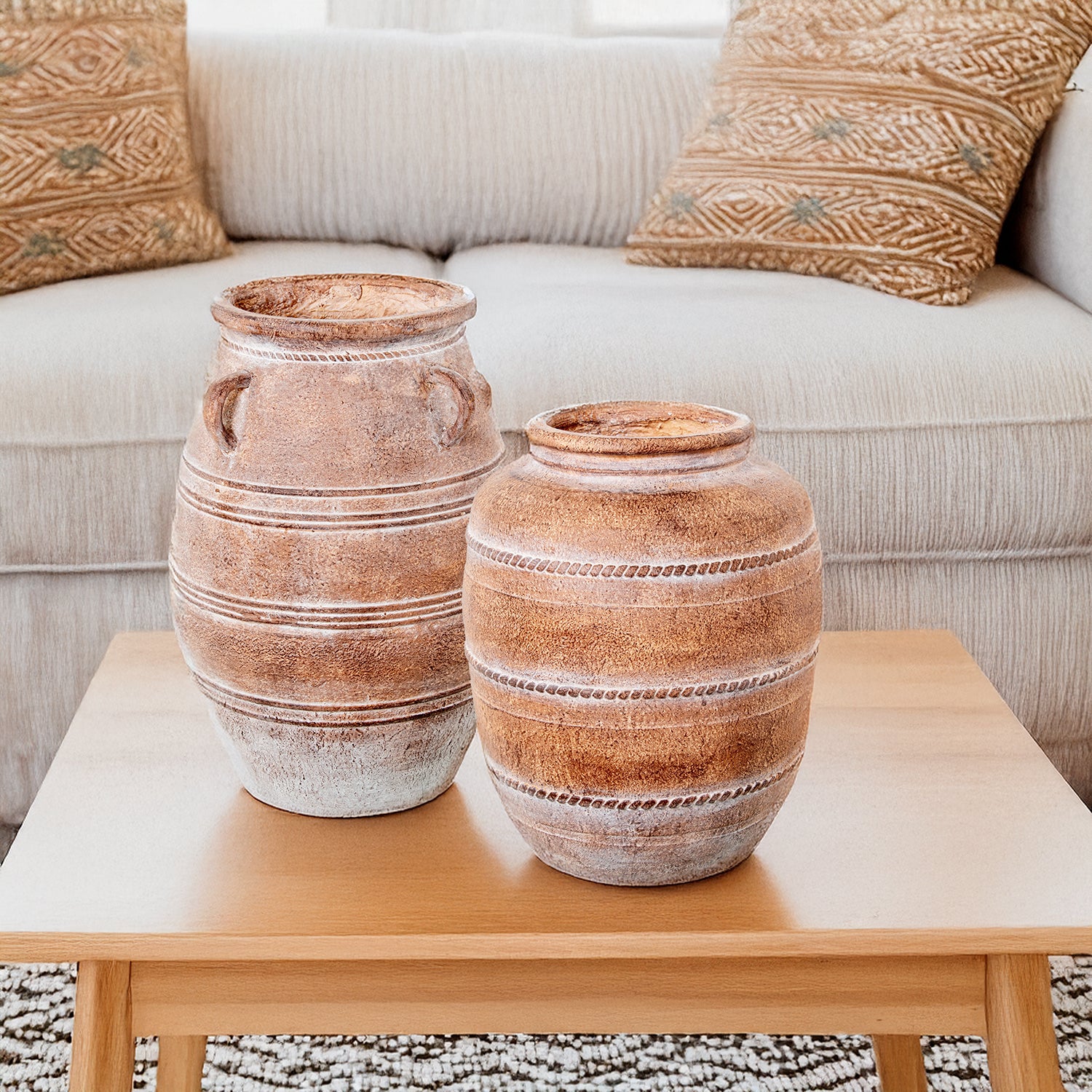 Vase en céramique naturelle, blanc - 7