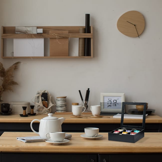 Infusiones IKEA CAJA DE TE COMPARTIMIENTOS NEGRO Casa
