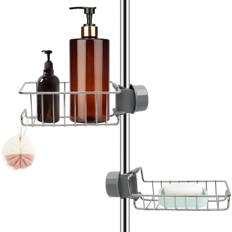 Panier Rangement Etagere Douche A Suspendre Sans Percage - Porte Gel Douche Salles De Bains Accessoire - Panier Etagere De Douche Sans Perçage