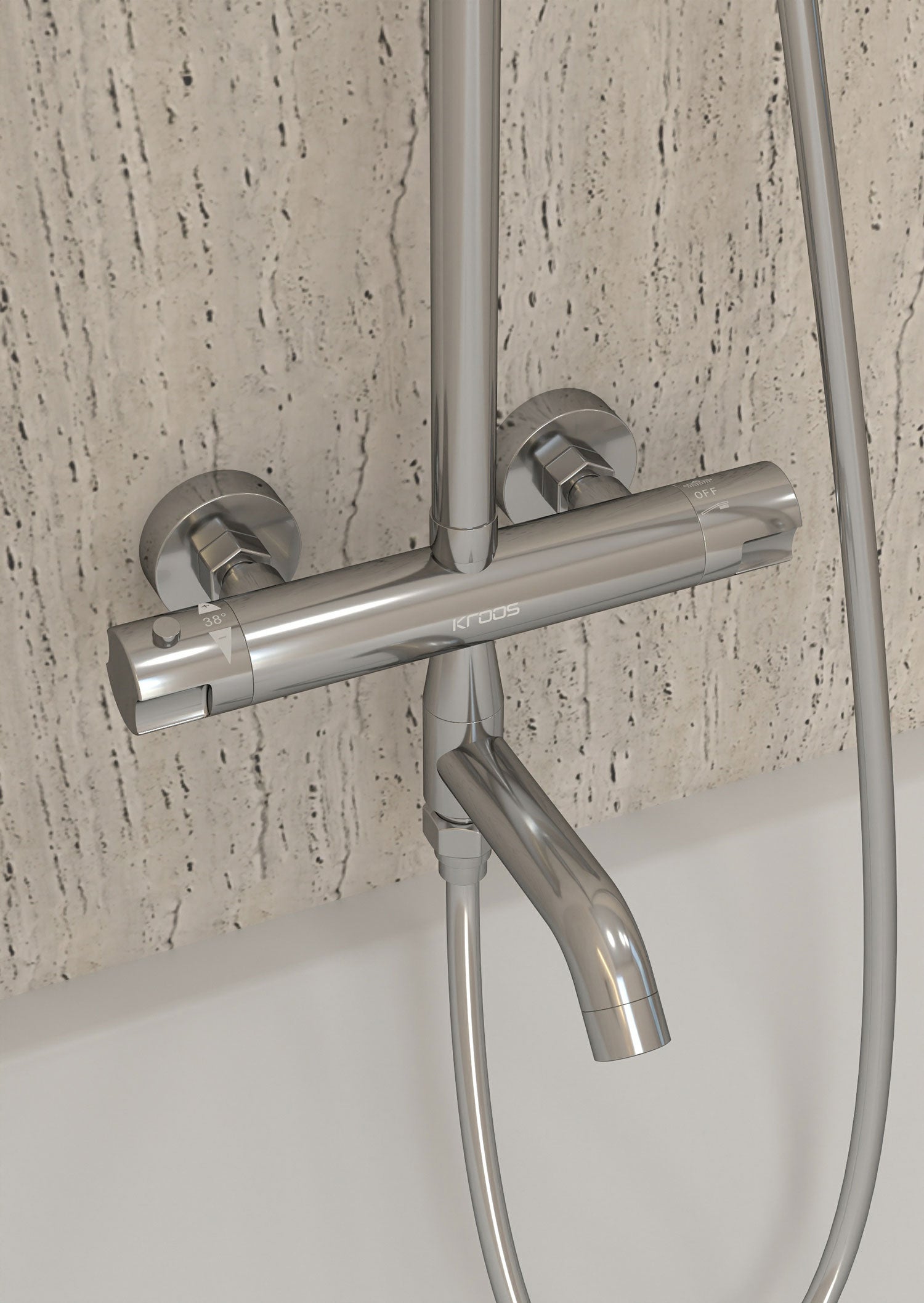 Colonne bain douche thermostatique chromé avec sécurité anti-brûlures - Corbeau - 3
