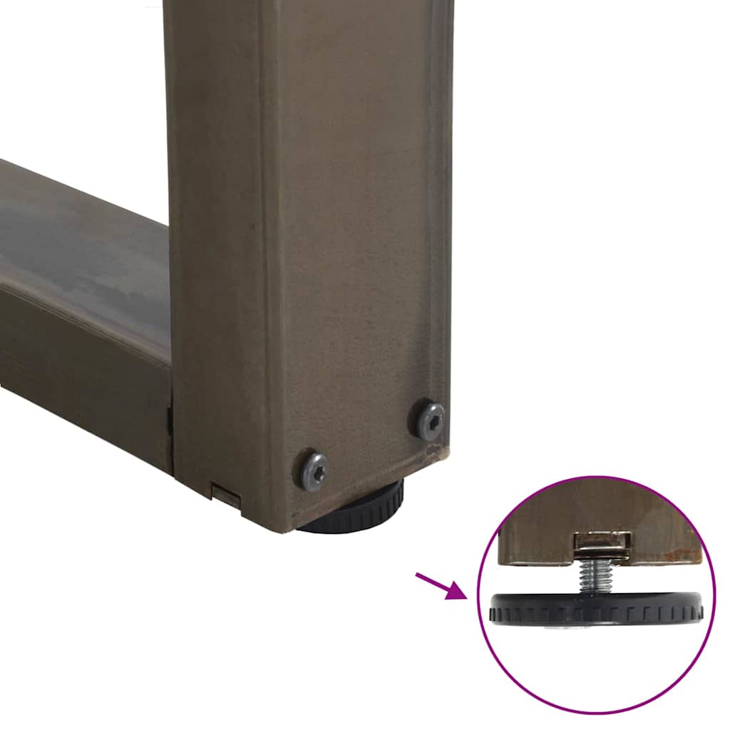 Maison Exclusive - Pieds de table à manger en forme de V, 3 pièces, acier l, 90 x (72-73,3) cm - 9