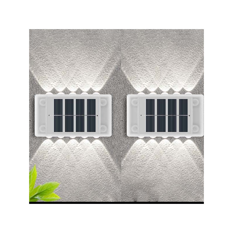 Zestaw 2 Solarnych Lamp Ściennych - 10 LED, Reflektor Góra i Dół, Jasne Białe Światło, Odporny na Warunki Atmosferyczne