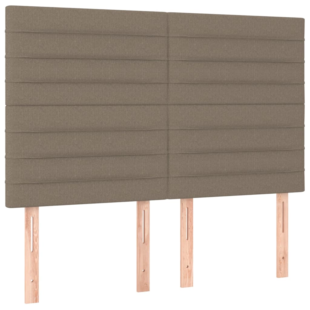 Cadre de lit sans matelas en tissu taupe pour la chambre, 140 × 200 cm - 8