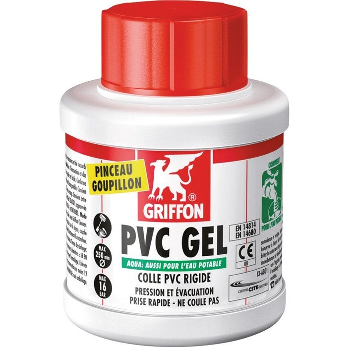 Colle pvc pression/evac. Gel griffon pot 1l avec pinceau - 3