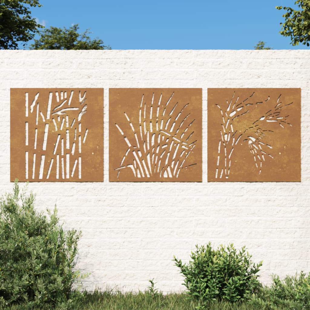 Maison Exclusive - Décorations murales jardin 3 pcs 55x55 cm design d ...