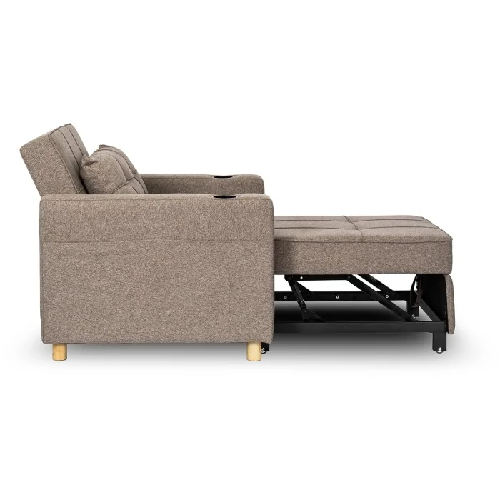 Amerykanka Fotel Rozkładany Do Spania Do Salonu Beżowy Wypoczynkowy SOLOR - 5