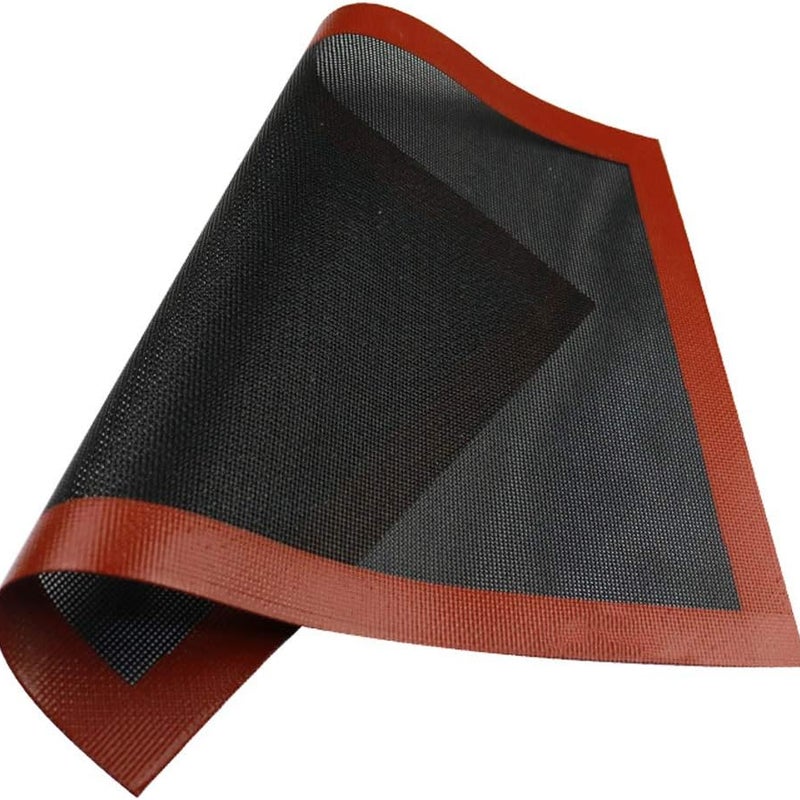 Silikonowa mata do pieczenia zmywalna blacha do pieczenia trwała wielokrotnego użytku silikon i włókno szklane wytrzymała czarno czerwona cm