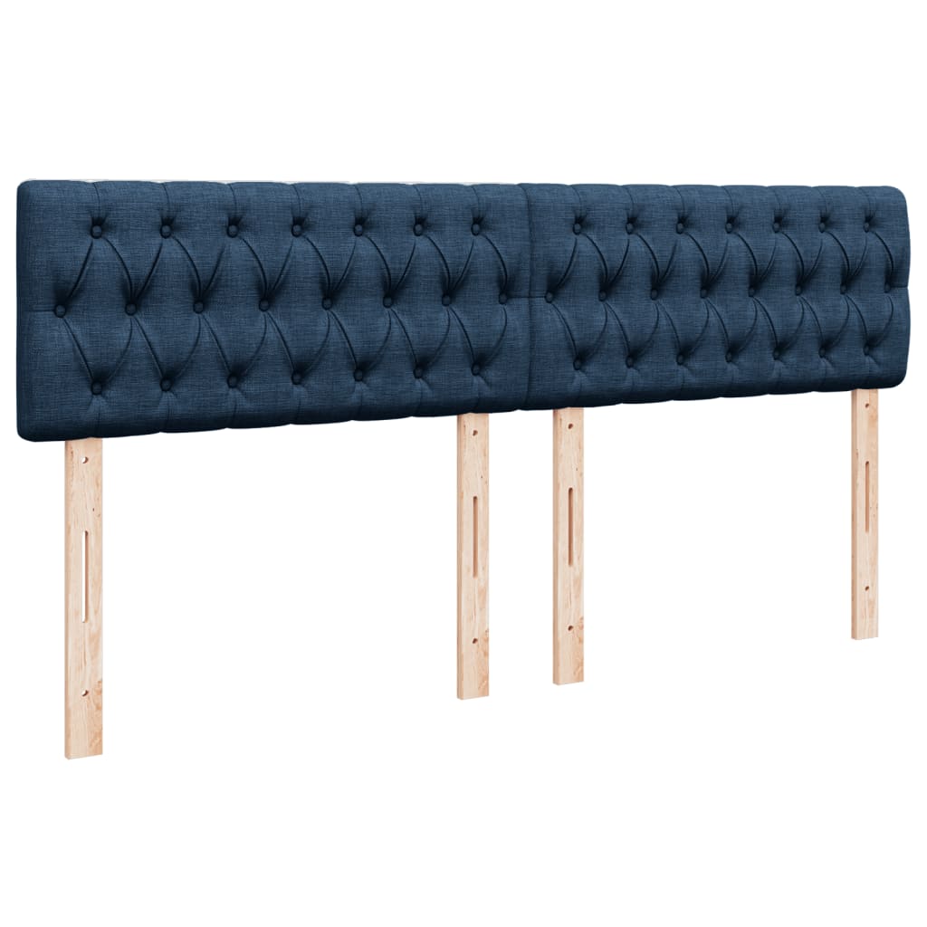 Maison Exclusive - Sommier à lattes de lit avec matelas Bleu 200x200 cm Tissu - 7