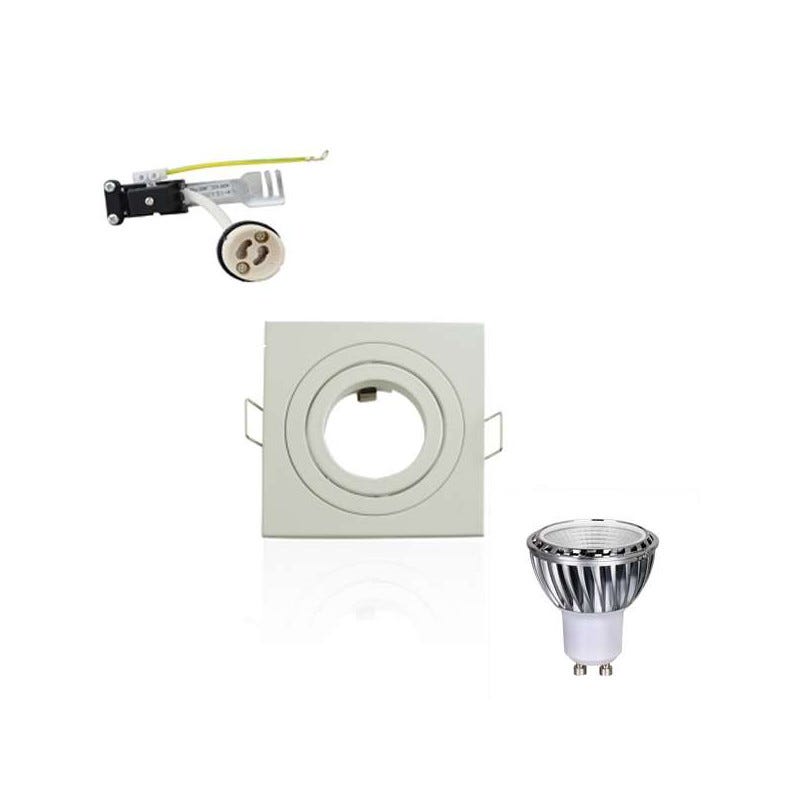 Spot Kit LED LED Spot Kit GU10 5W (50W) Quadrato bianco caldo 2700K | Leroy Merlin