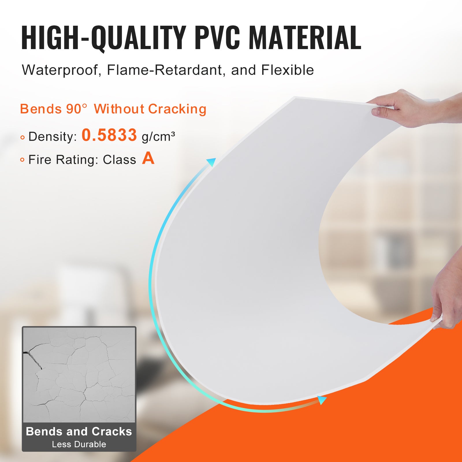 Dalles plafond,lot SucceBuy 12,24 x 24 po,dalles plafond suspendues en mousse PVC qualité supérieure,ignifuges,pour décoration de maison/bureau - 5