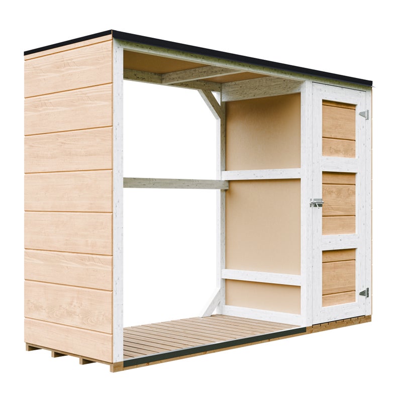 Zewnętrzny schowek na drewno opałowe – 75 x 217 x H159 cm – TIMBELA M981 - HARVEST HONEY