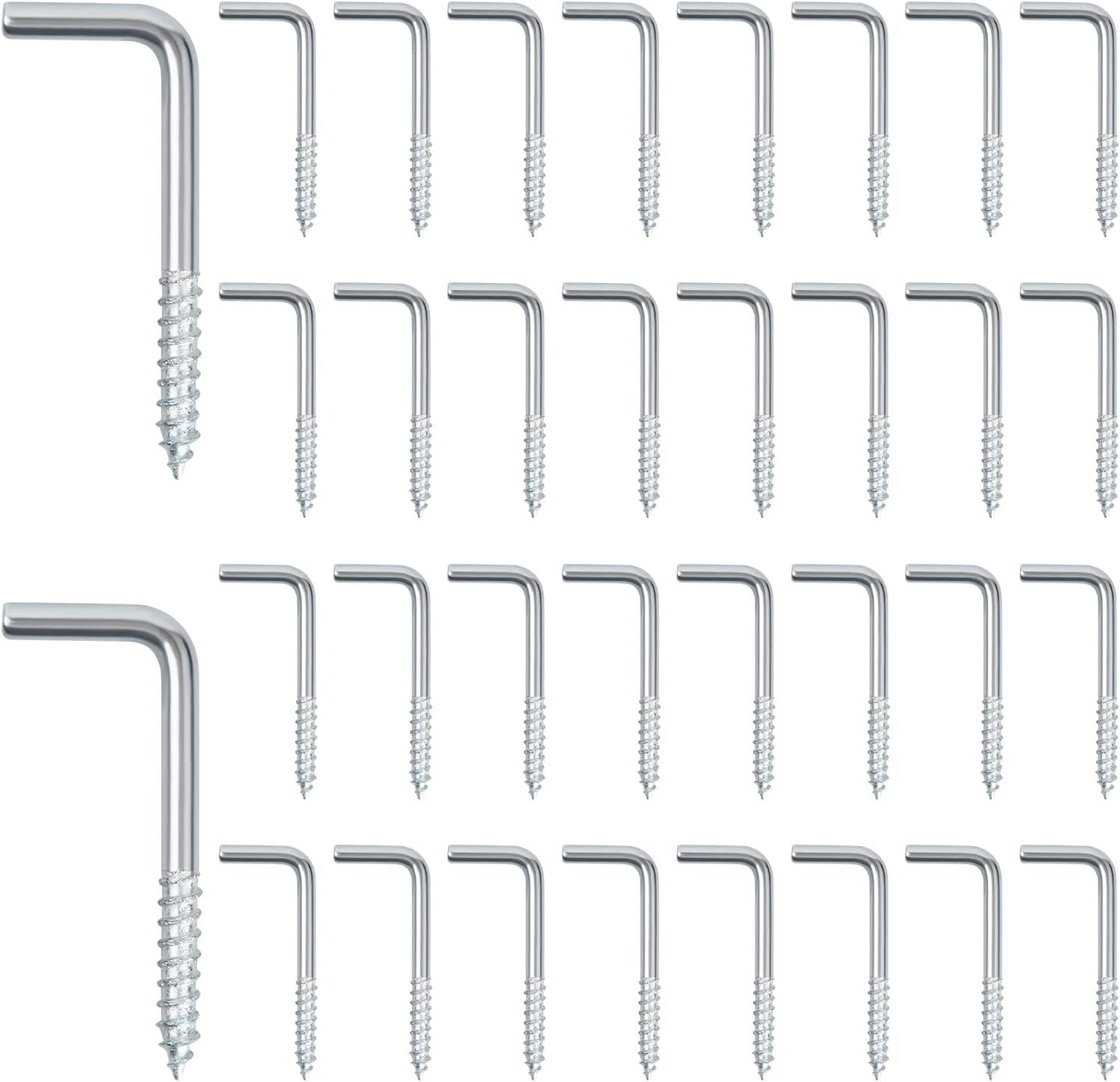 (2,5 x 13 x 25 mm) 100 haków wkręcanych kątowych w kształcie litery L, haków wkręcanych prostych w kształcie litery L, ocynkowanych haków wkręcanych,