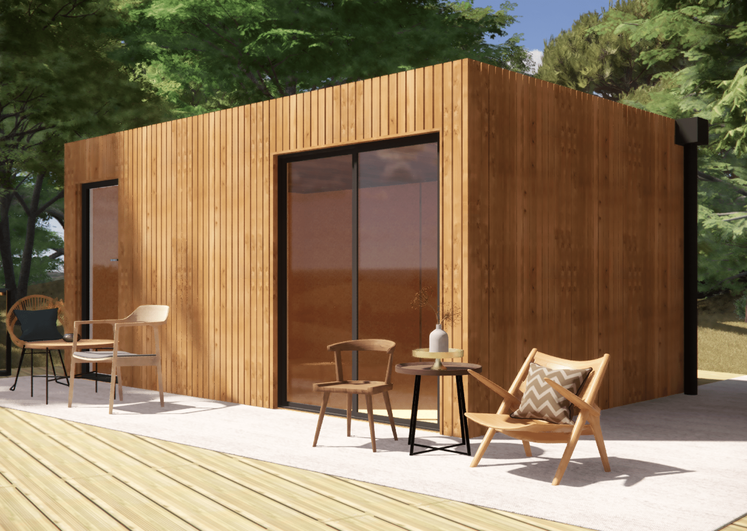 Studio de jardin investissement en bois 5,5 x 3,5 x 2,7 m / menuiseries alu k-line - 6
