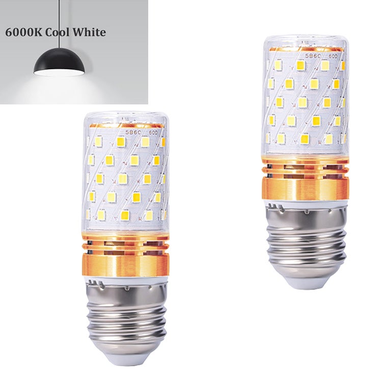 2 żarówki LED, gwint Edison E27, 8,3 x 3 cm, światło białe 6 000 K, odpowiednie do sypialni, salonu - złote (12 W)