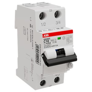 Interrupteur Différentiel Magnétothermique 1P+N 10A 300mA – 220V, 6kA, 2 Modules DIN – Protection Circuits Et Personnes
