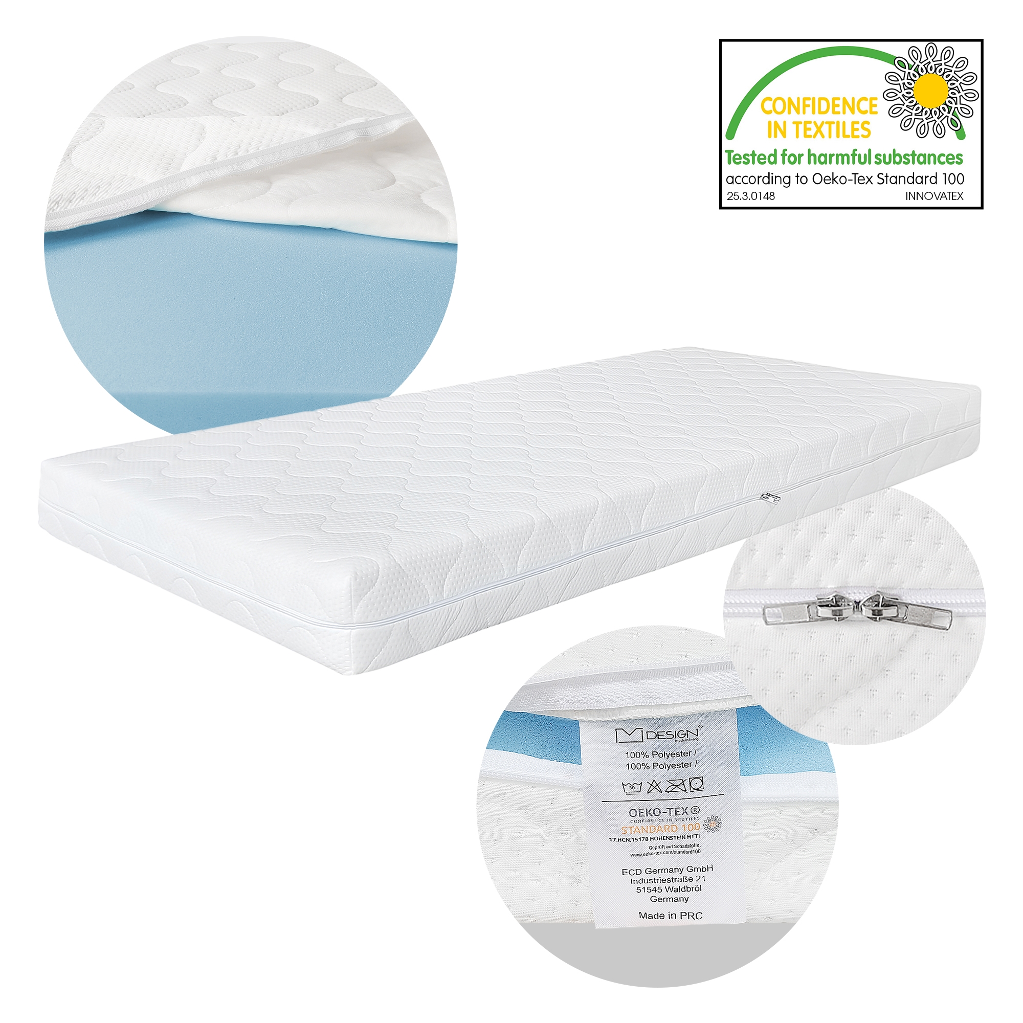 Lit cabane enfant 90x200 cm naturel bois de pin massif avec matelas H16cm, toit et sommier à lattes, couchage au sol maisonnette - 7