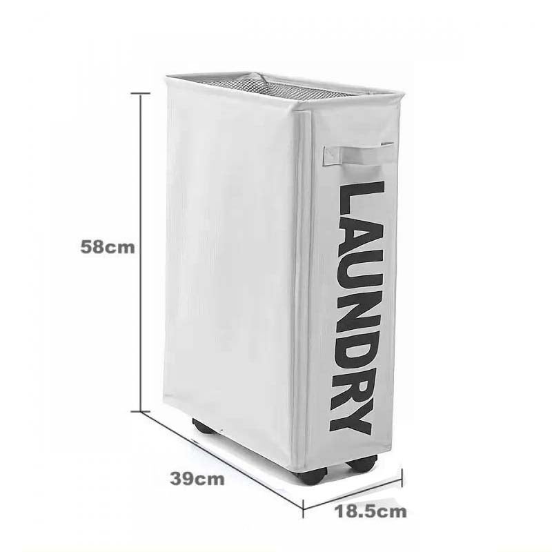 Panier à linge pliable grande capacité avec roulettes, corbeille de rangement multifonctionnelle pour dortoir, maison, salle de sport gris clair - 2