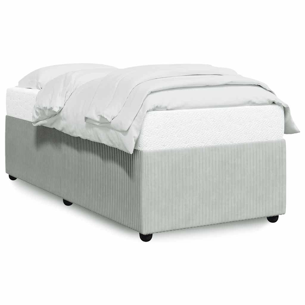 Cadre de lit sans matelas, en velours, gris clair, pour la chambre, 100 × 200 cm - 2