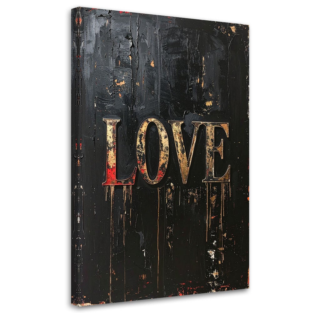 Obraz do salonu sypialni biura spa, Napis Love Typografia vintage 60x90