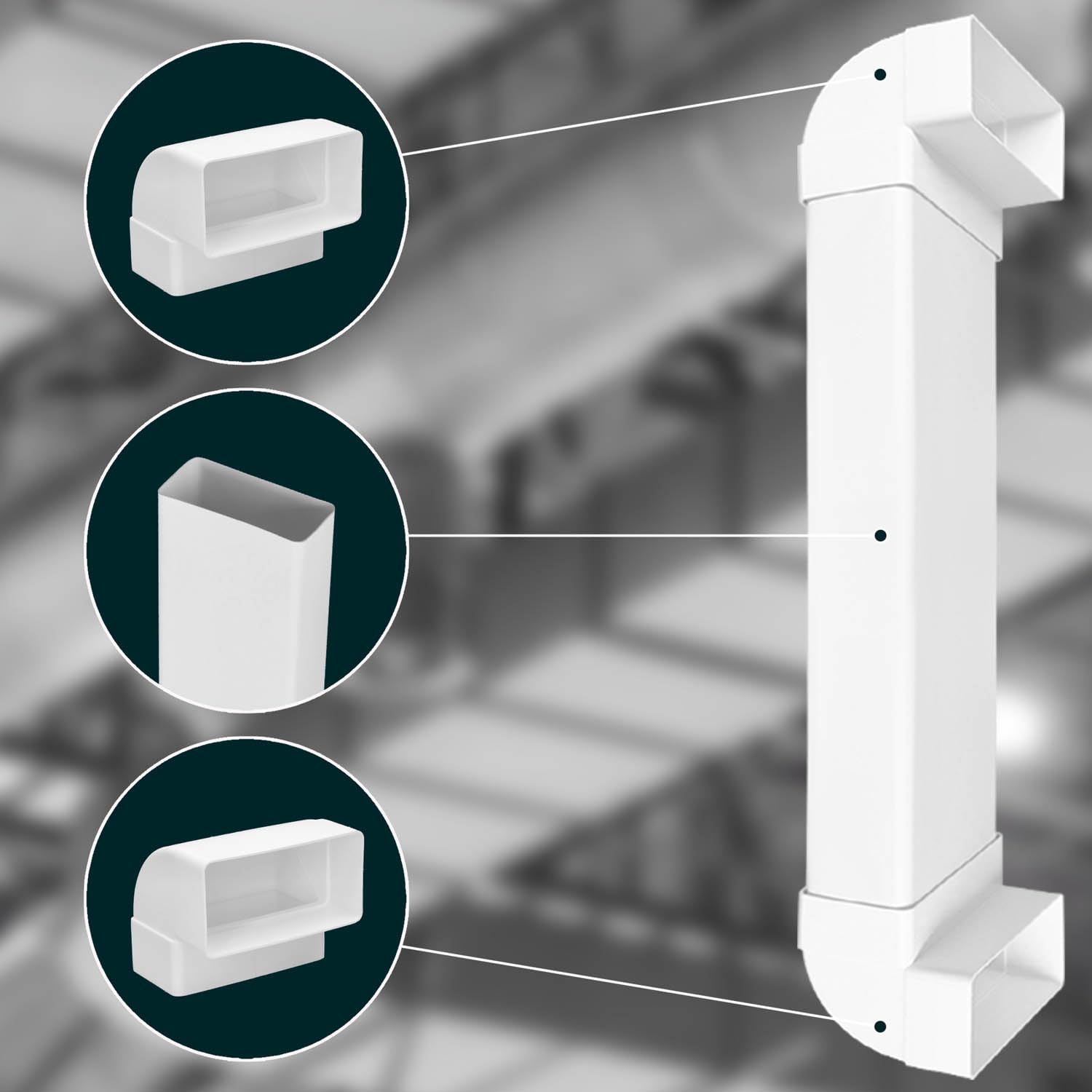 Canal de câbles encastré pour TV 120 x 60 mm L: 63 cm - Plastique passage de câbles invisible - Goulotte Passe Cable - KOTARBAU - 4