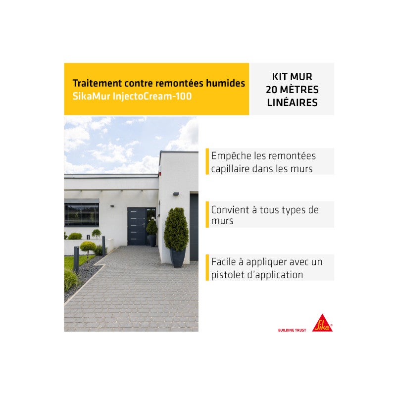 Kit Pro anti-humidité SIKA SikaMur InjectoCream - 20m - 3
