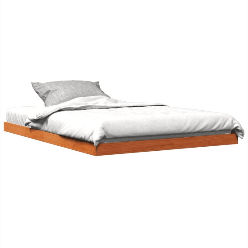 Cadre de lit sans matelas cire marron 140x190cm bois pin massif - 3
