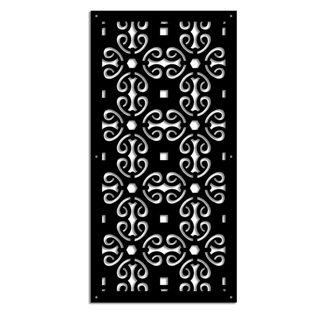 OLD KEY - Panel perforowany z PVC - Osłona przeciwsłoneczna - Rozmiar 47x94 cm - Grubość 1 cm - Kolor CZARNY