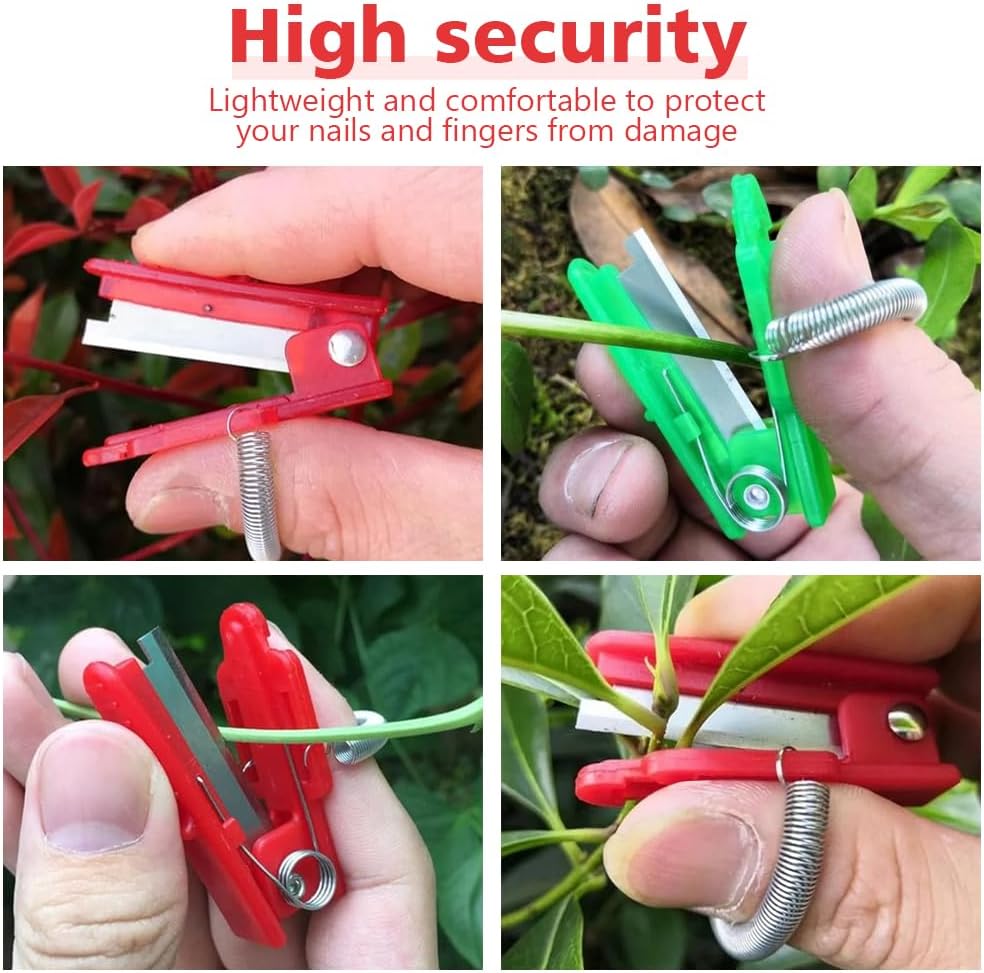 Couteau de jardin multifonctionnel pour couper les feuilles et cueillir les fruits, outil de récolte (rouge, lot de 10). - 4