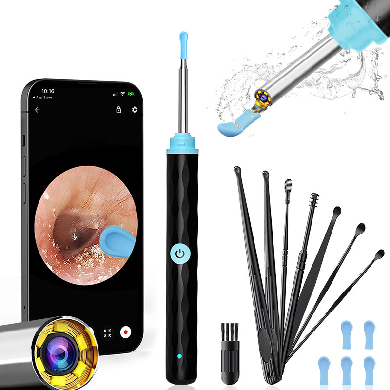 Ear Otoscope, Camera Ear, HD Earwax Removal Camera Kit , Suitable for iOS and Android Smartphones (Black) - 2