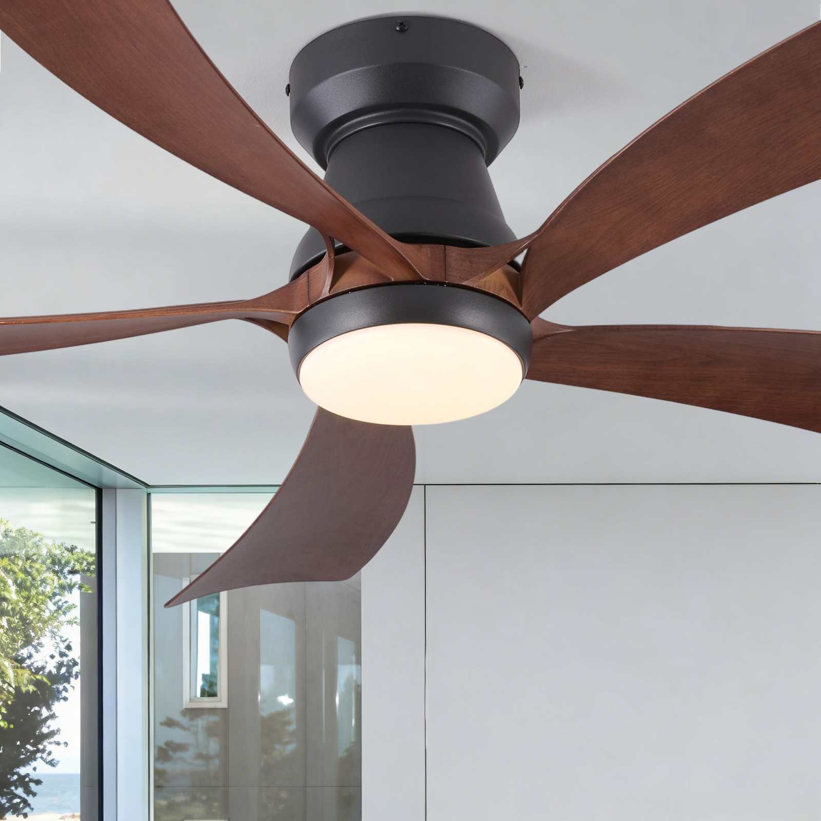 Ventilateur Plafond 132cm LED Intelligent Télécommande Été/Hiver 6 Vitesses Vent Naturel Veilleuse - 4