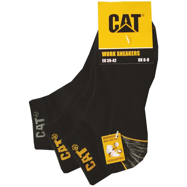 Chaussettes Noires – Caterpillar Worksneakers – Respirantes Et Confortables – Coton Polyester - 39/42 - Taille 39/42