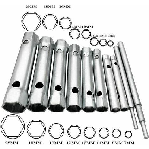 Jeu de 10 clés serre-tubes 6 à 22 mm, clés serre-tubes, clés à bougies pour serrage des bougies, démontage/montage des robinets et mitigeurs - 2