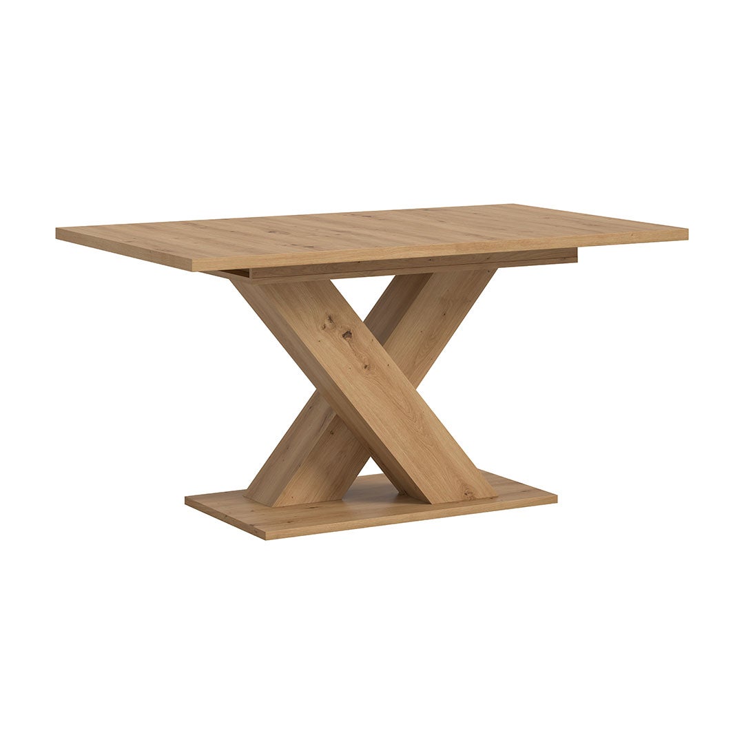 Motion stół do jadalni nogi X 90x150/190 cm z 1 wkładką dąb dekor.