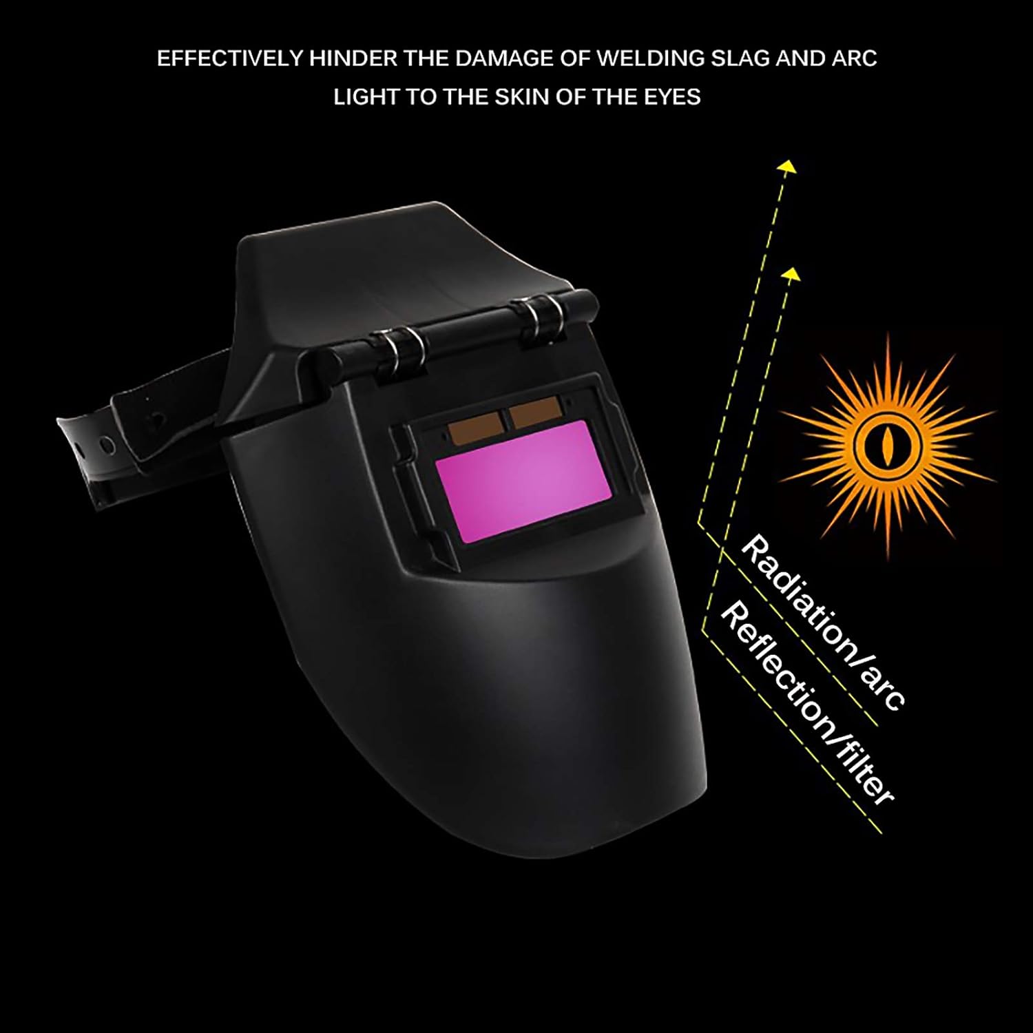 Masque de soudage solaire monté sur la tête, casque à gradation automatique, capteur haute sensibilité, alimentation solaire - 3