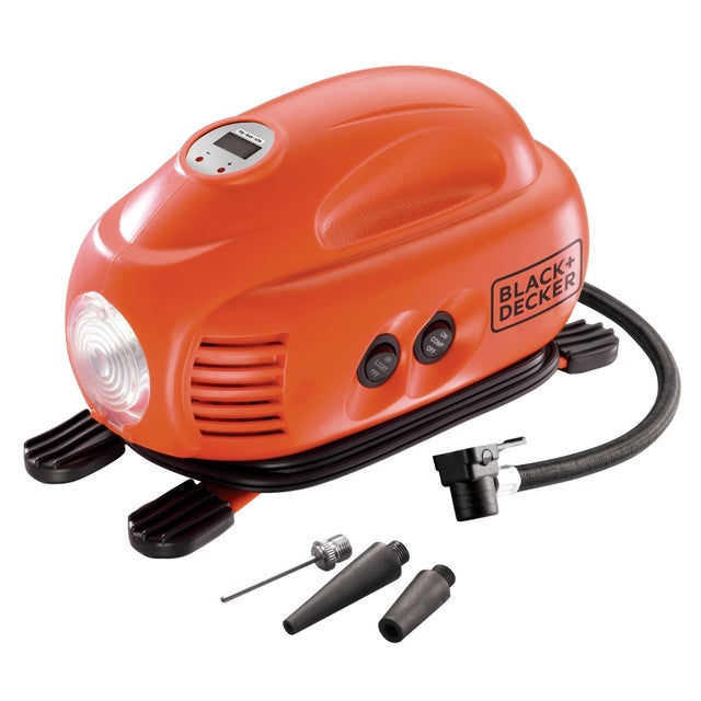 BLACK+DECKER ASI200-XJ Gonfleur-Compresseur sans fil - 12 V (Allume-cigare) - Puissance : 8,27 Bars - 120 PSI