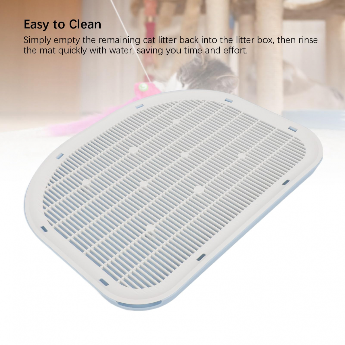 Tapis de litière pour chat imperméable, robuste, antidérapant, résistant aux fuites, facile à nettoyer, tapis de piégeage de litière pour chat p - 3