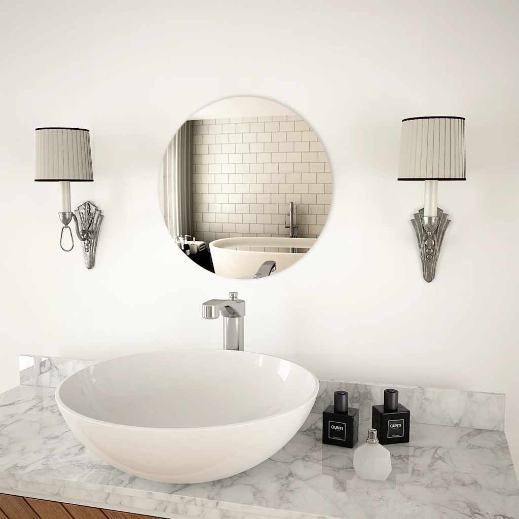 Vidaxl Espejo De Pared Redondo Vidrio 40 Cm - Imagen 2
