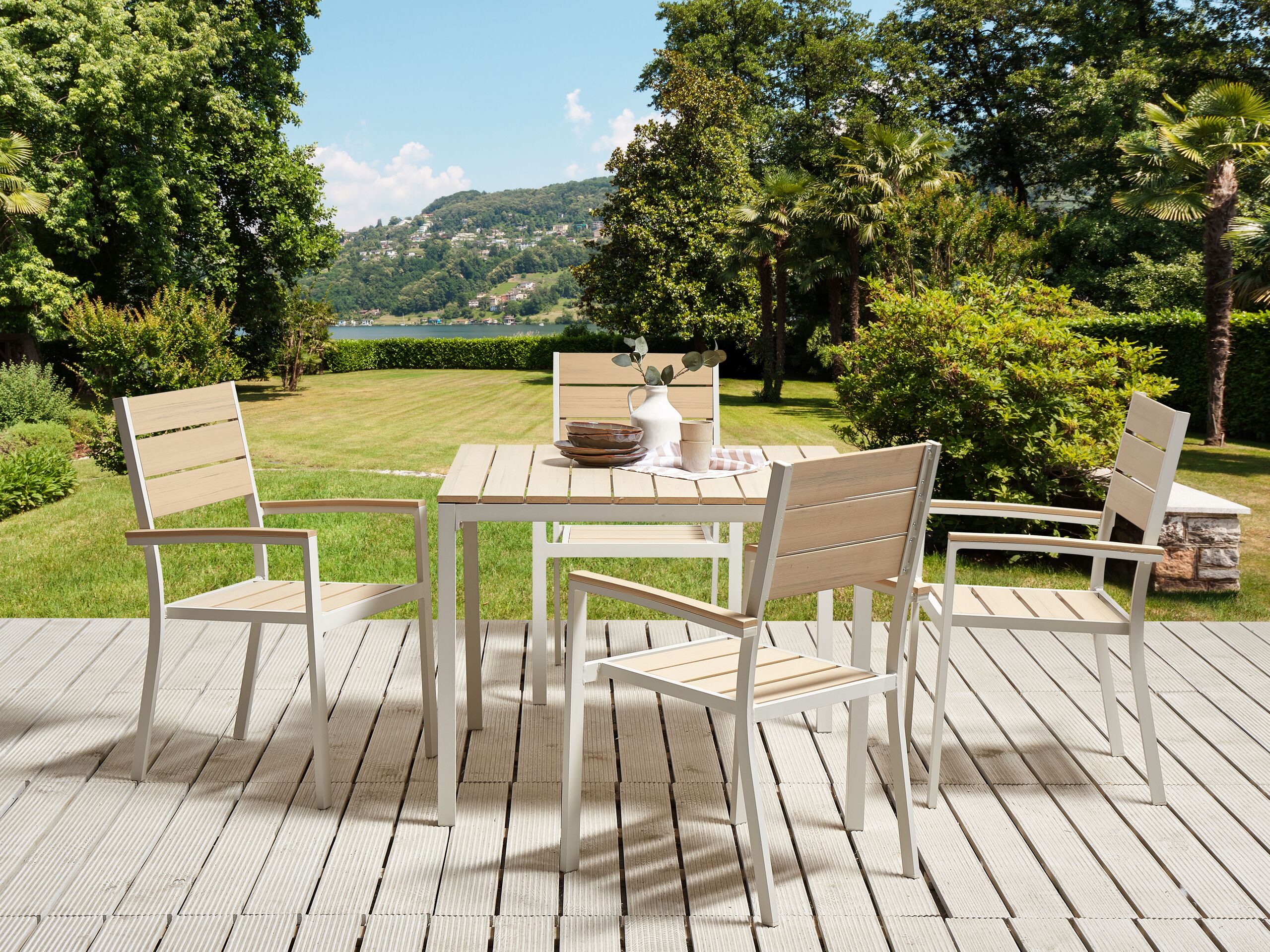 Set dining pentru grădină cu 4 locuri PRATO Bej