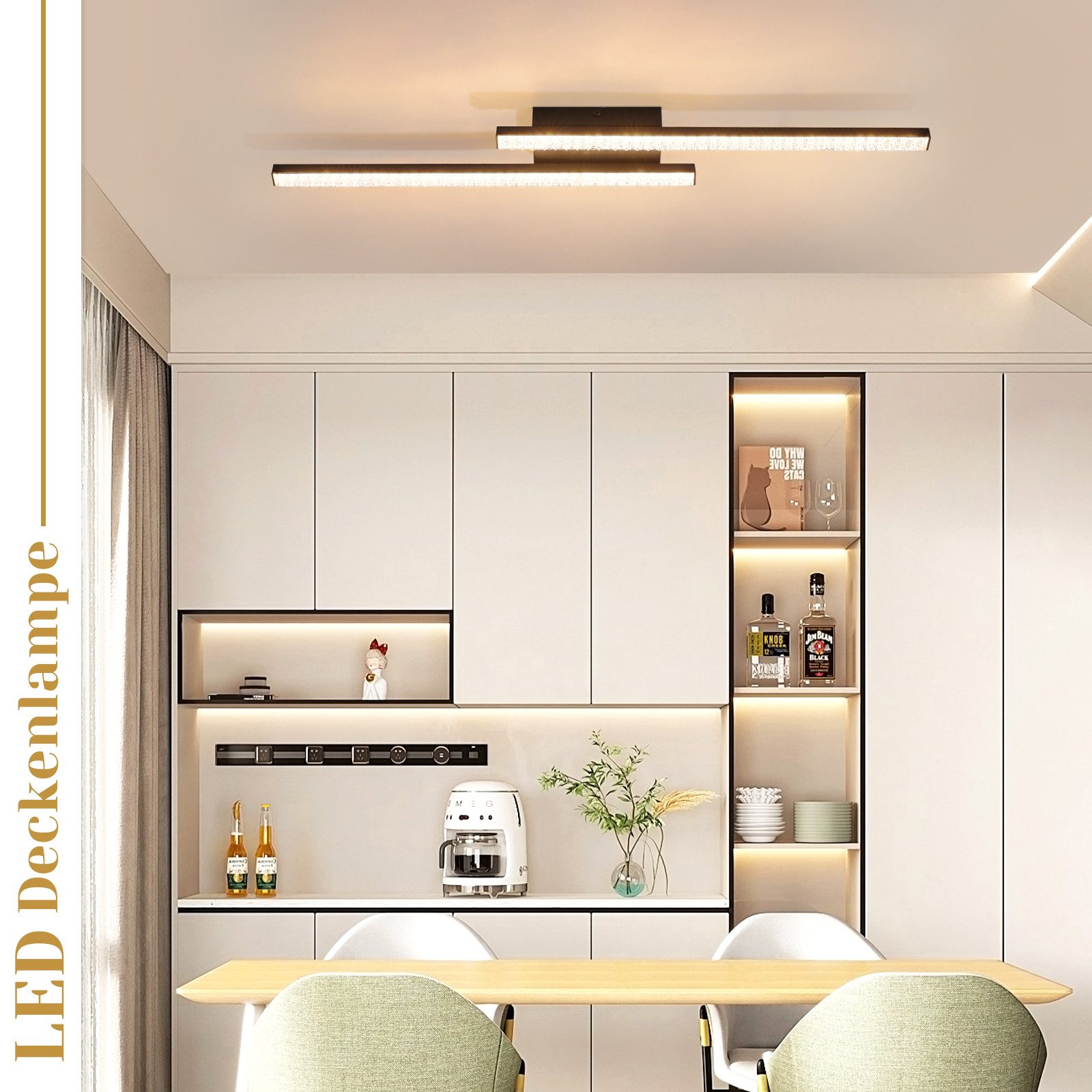Nettlife preto led Candeeiro de teto 12w moderna lâmpada metal cristal luz quente 3000k para quarto corredor cozinha escritório sala estar - 6