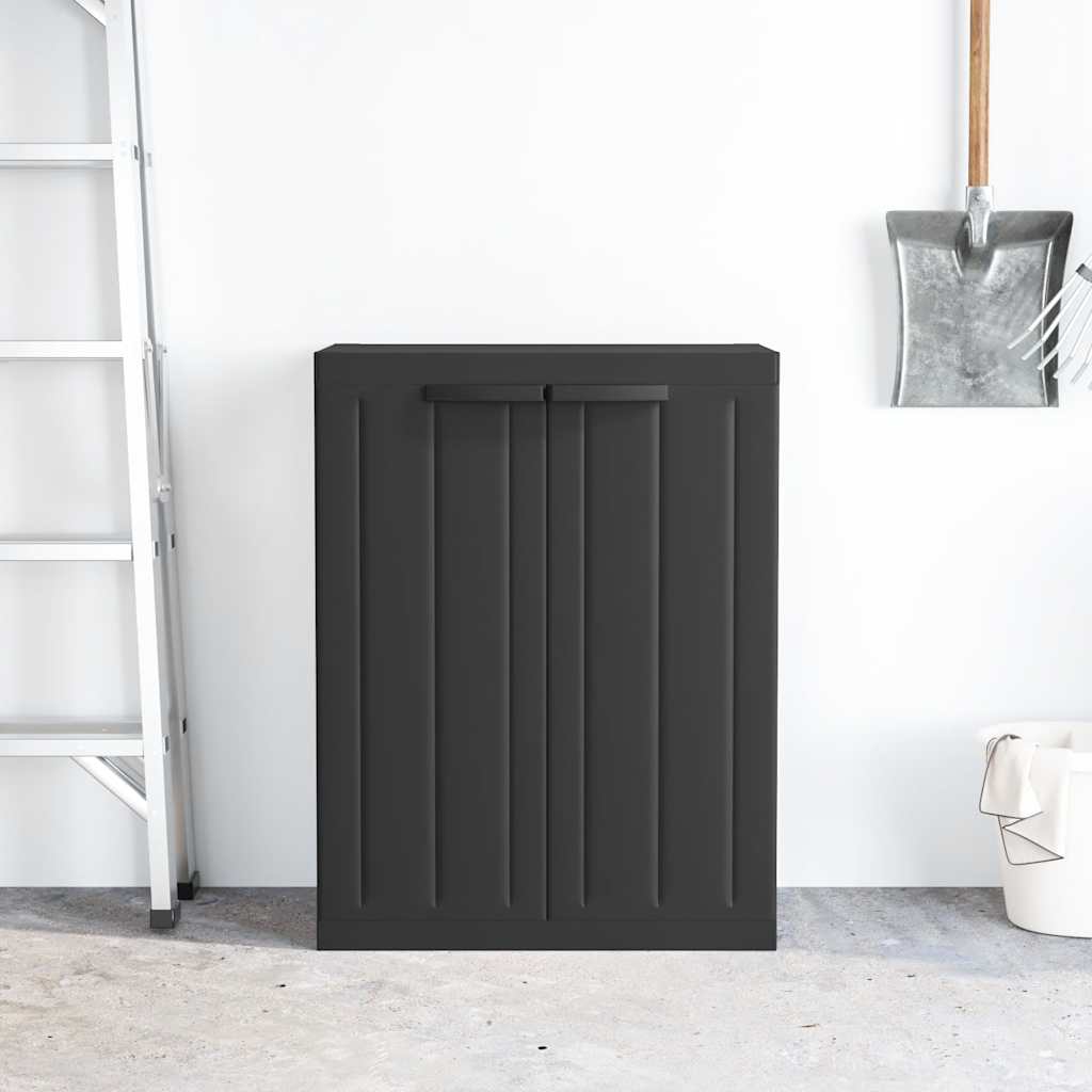 Armario de almacenaje exterior PP negro 65x37x85 cm vidaXL - 4