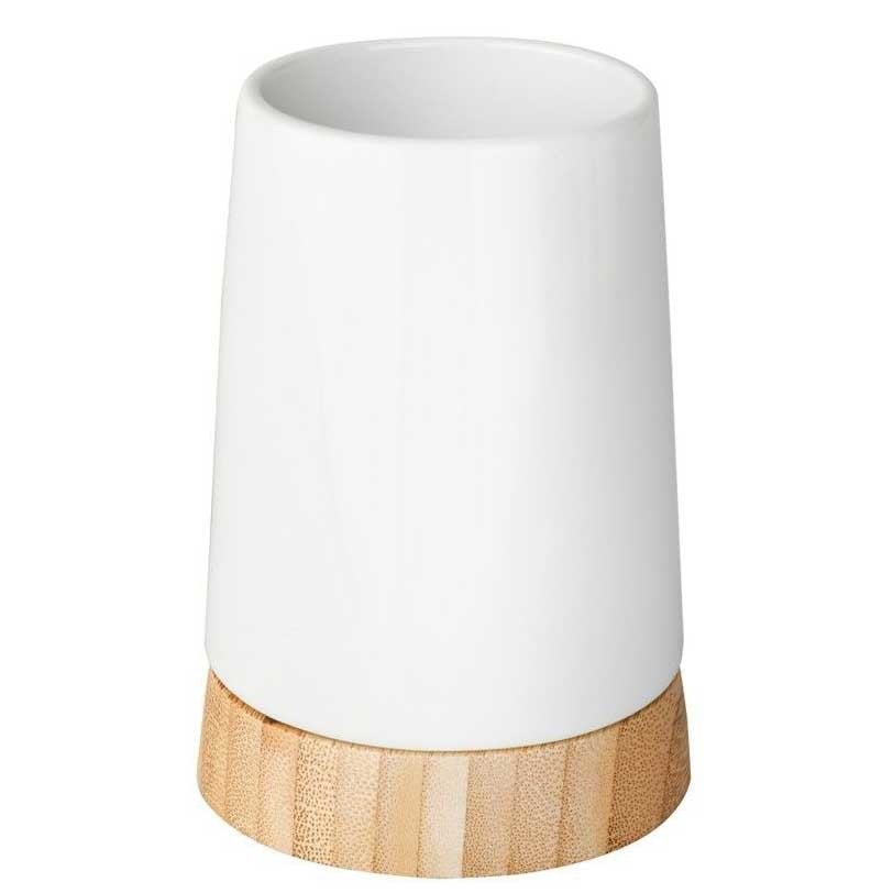 Wenko 17675100 toothbrush cup, Bamboo - ceramic, WENKO - 3
