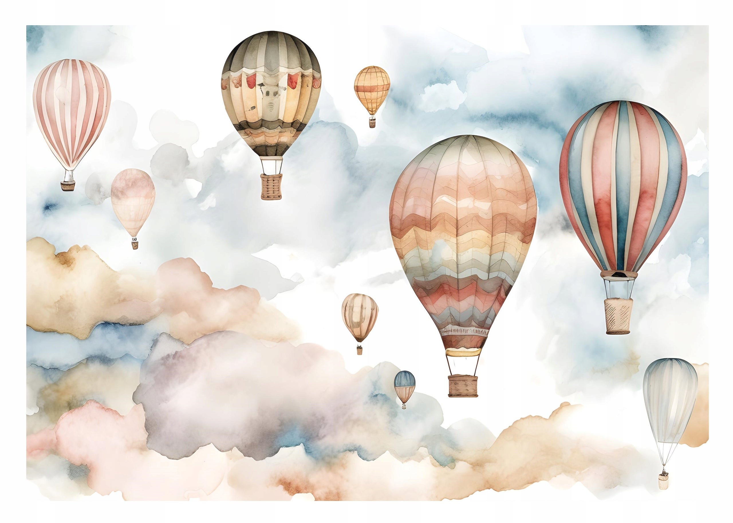 Fototapeta Dla Dzieci Chłopca Dziewczynki Chmury Balony 400x280 cm Tapeta Do Pokoju Dziecięcego Na Flizelinie