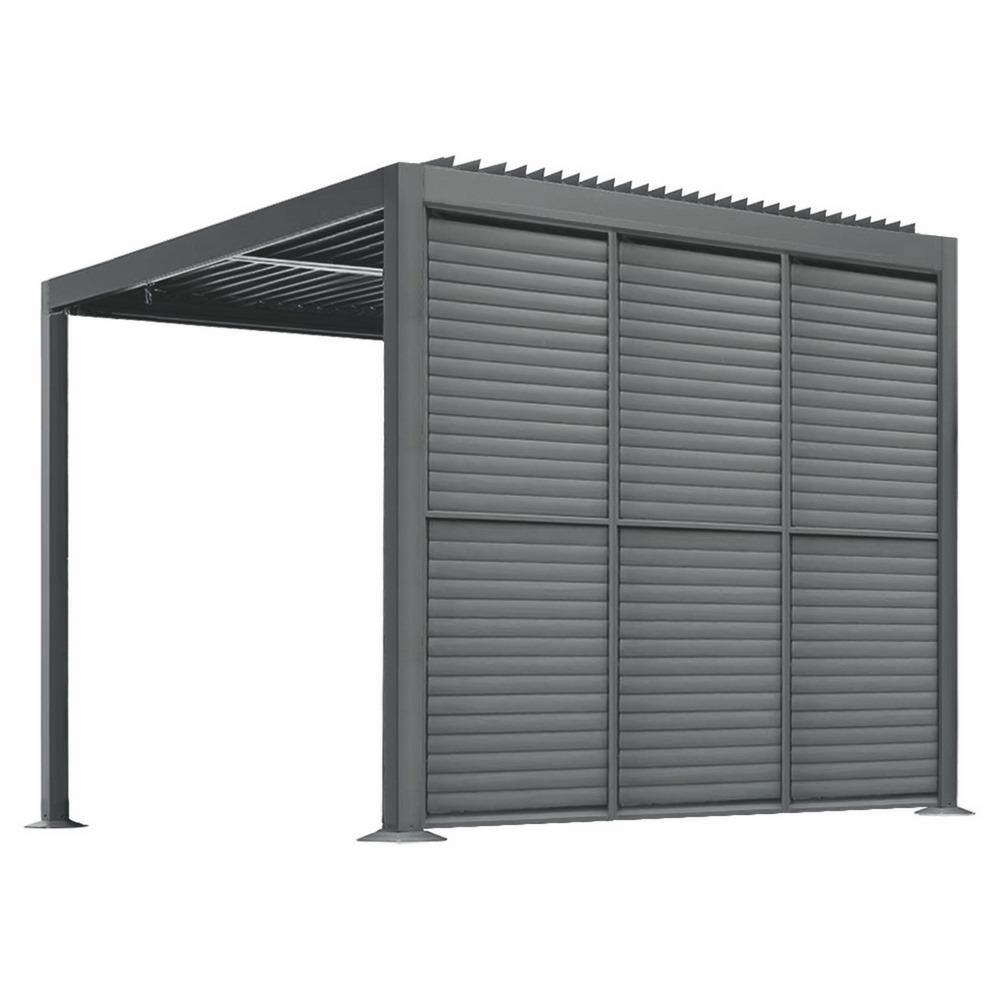Persiana lateral de aluminio antracita para pérgola eden de 3 m – lamas orientables
